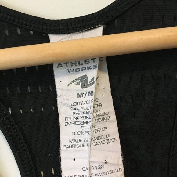 Athletic Works Black Womens Two Fabric Mesh Dri More Tech Racerback Tank Top - Picture 9 of 13